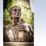 Bronze bust sculpture of Henri Temianka