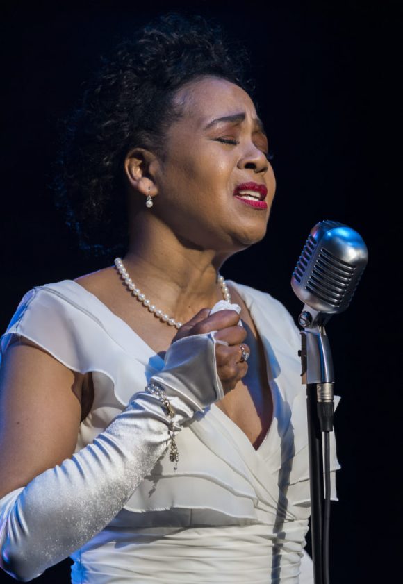 Karole Foreman in costume as Billie Holiday