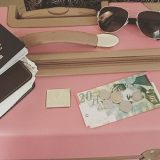decorative image of suitcase with passport
