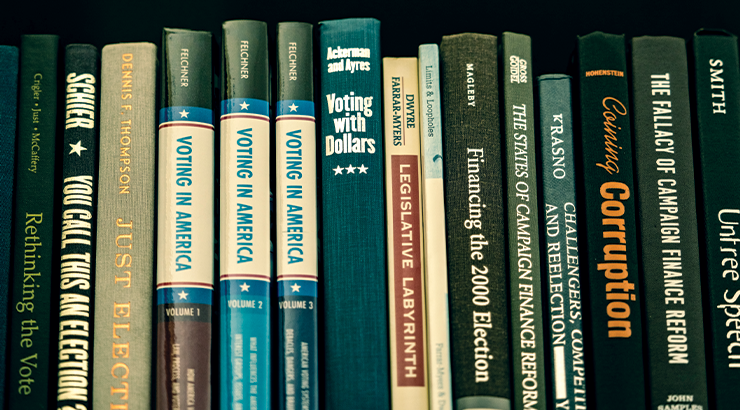 Photo of Fowler School of Law voting rights library books